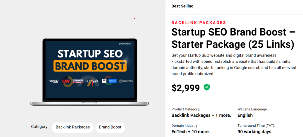 Startup SEO brand boost package banner