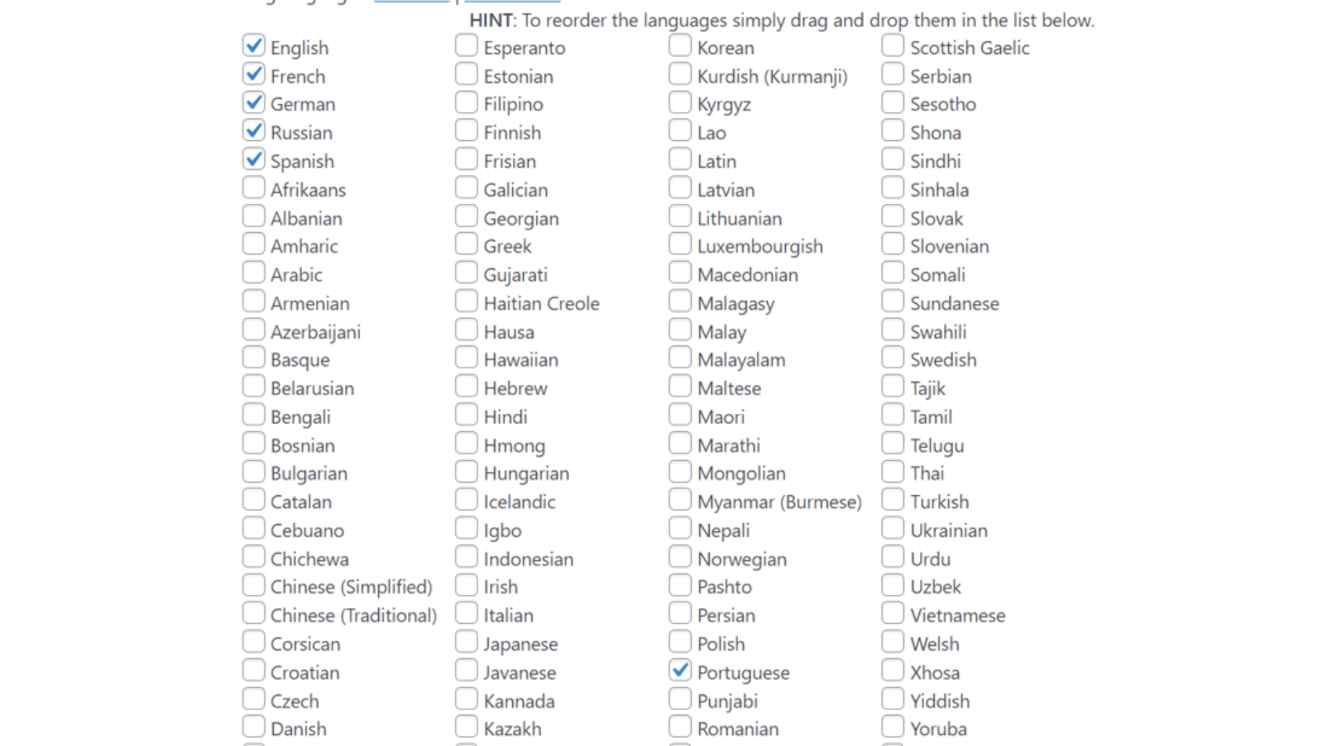 GTranslate language settings for our SEO internationalization strategy